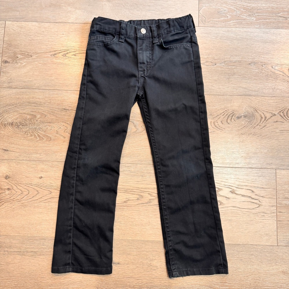 Wrangler Boys Black Pants Adjustable Waist Casual Everyday Size 6 Regular